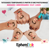Tatouage Temporaire Personnalisé - Cadeaux de Fête Anniversaires et Jeux EVJF ou Mariage