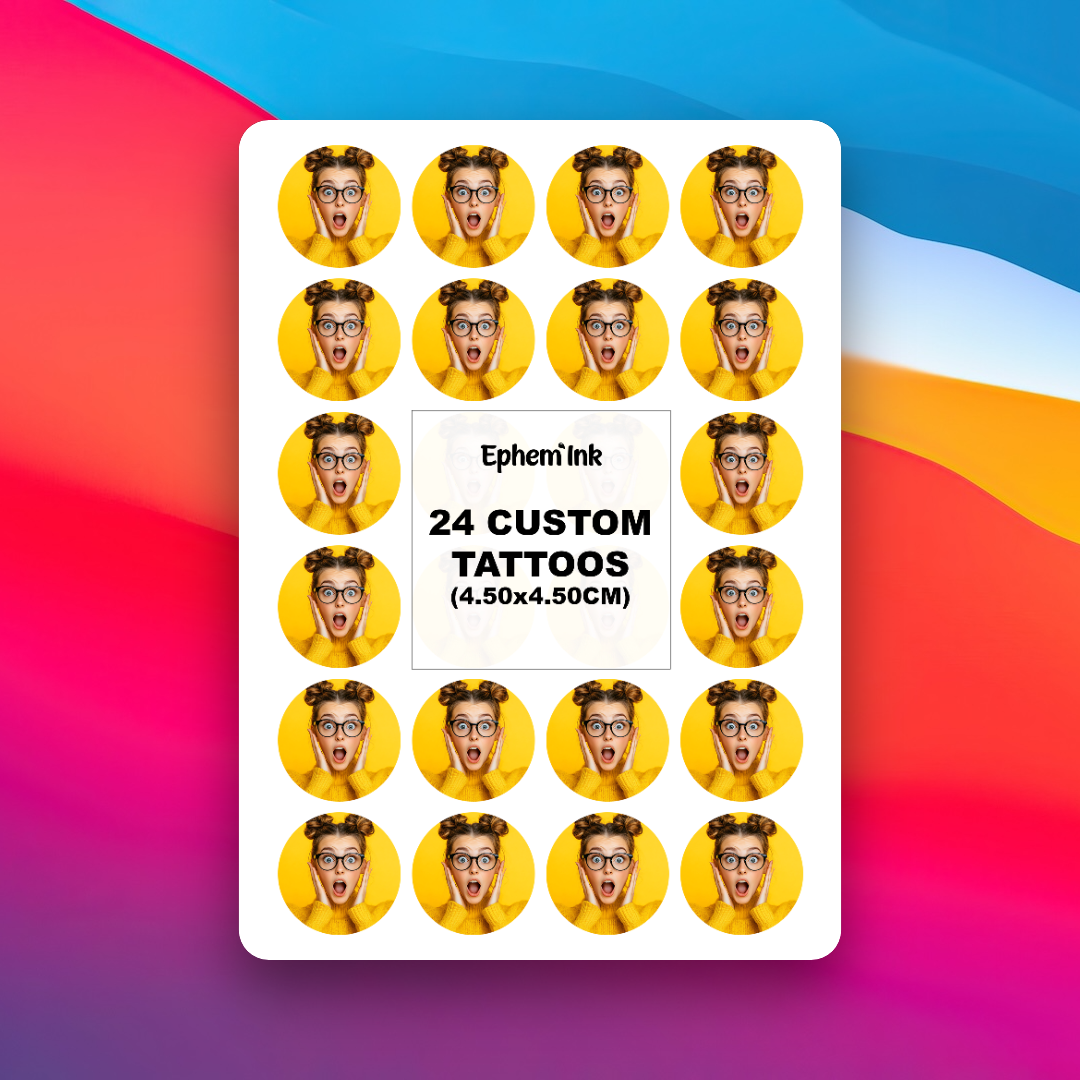 Custom Temporary Tattoos from Photo (Pack of 35 or 24)