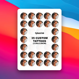 Custom Temporary Tattoos from Photo (Pack of 35 or 24)