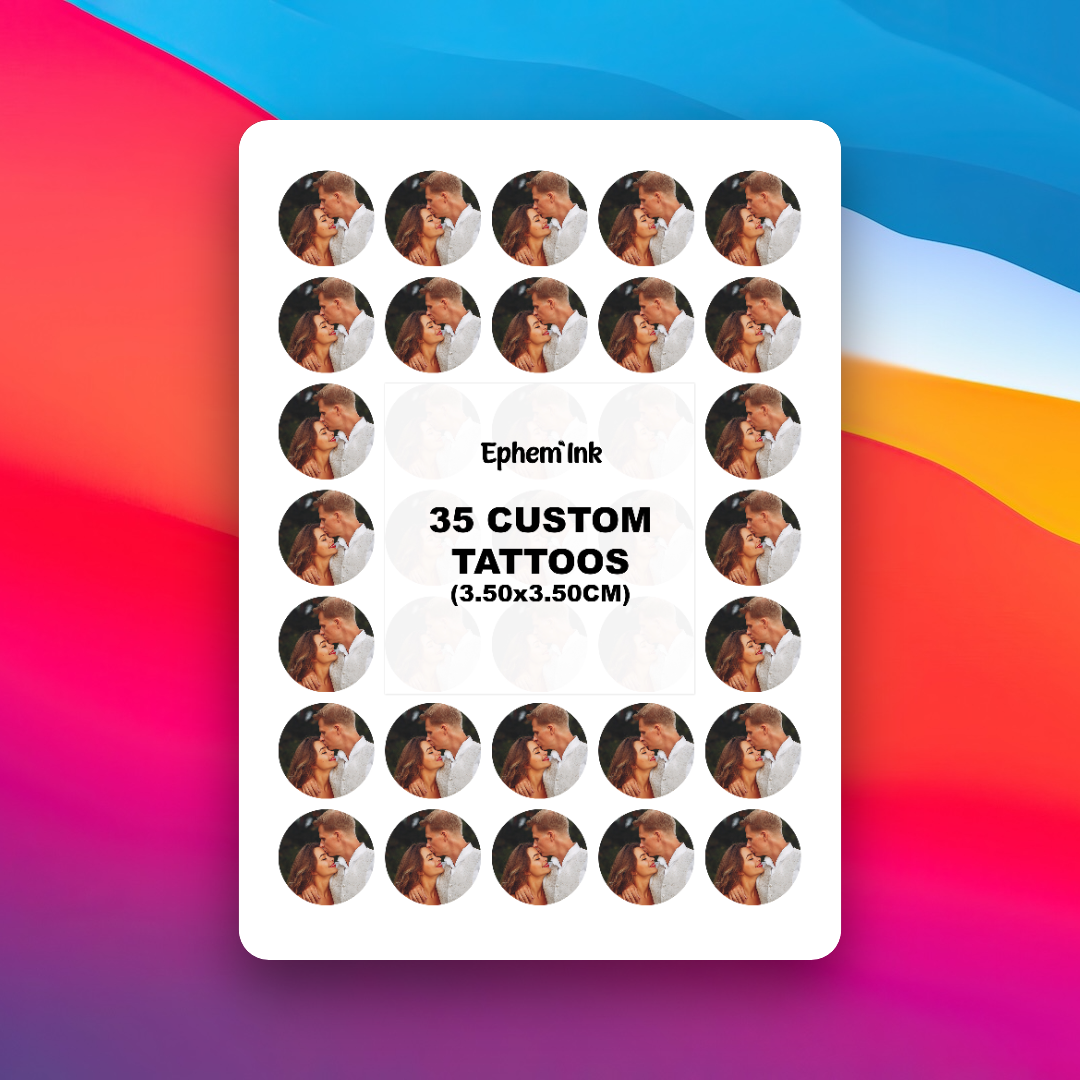 Custom Temporary Tattoos from Photo (Pack of 35 or 24)