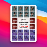 Custom Temporary Tattoos from 3 Photos (Pack of 24)