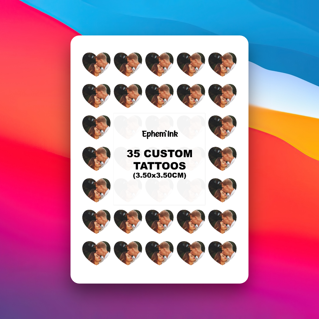 Custom Temporary Tattoos from Photo (Pack of 35 or 24)