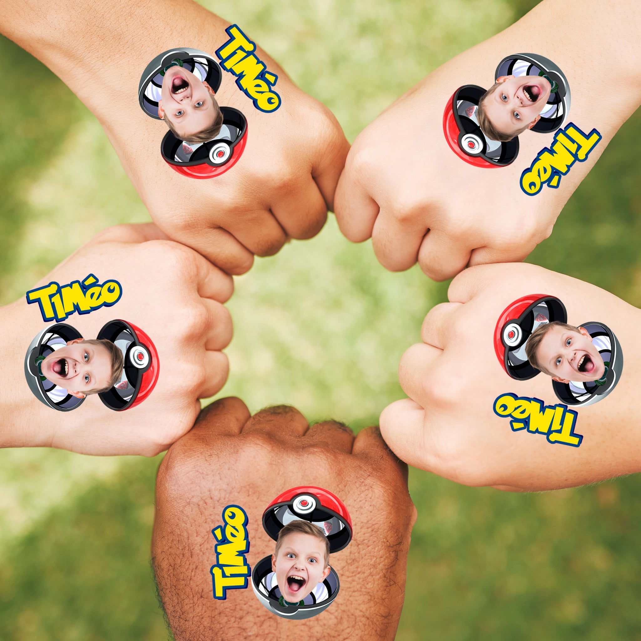 Tatouage Temporaire Personnalisé Photo et Prenom - Pokemon