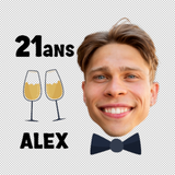 Set of 24 Birthday and Age Temporary Tattoos from a Photo