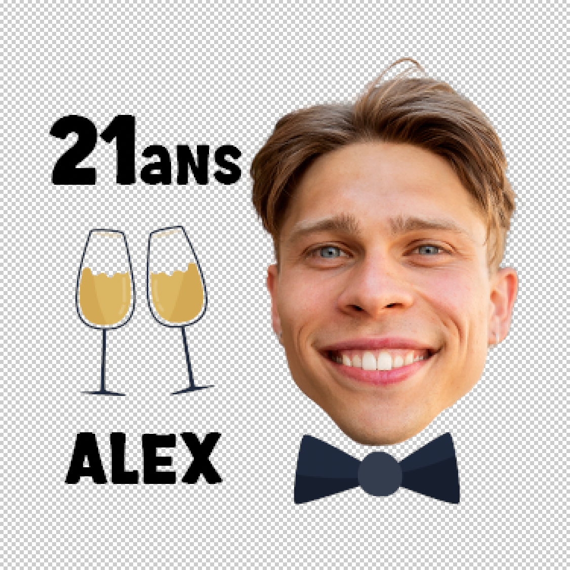 Set of 24 Birthday and Age Temporary Tattoos from a Photo