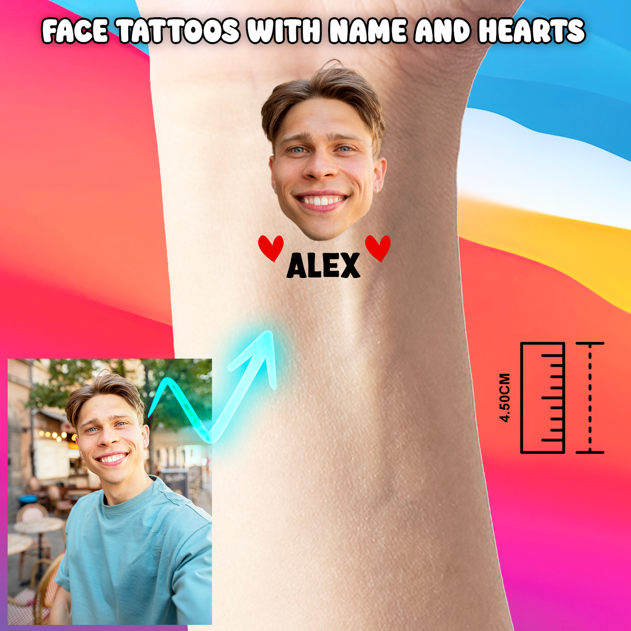 Tatouage Temporaire Personnalisé - Cadeaux de Fête Anniversaires et Jeux EVJF ou Mariage