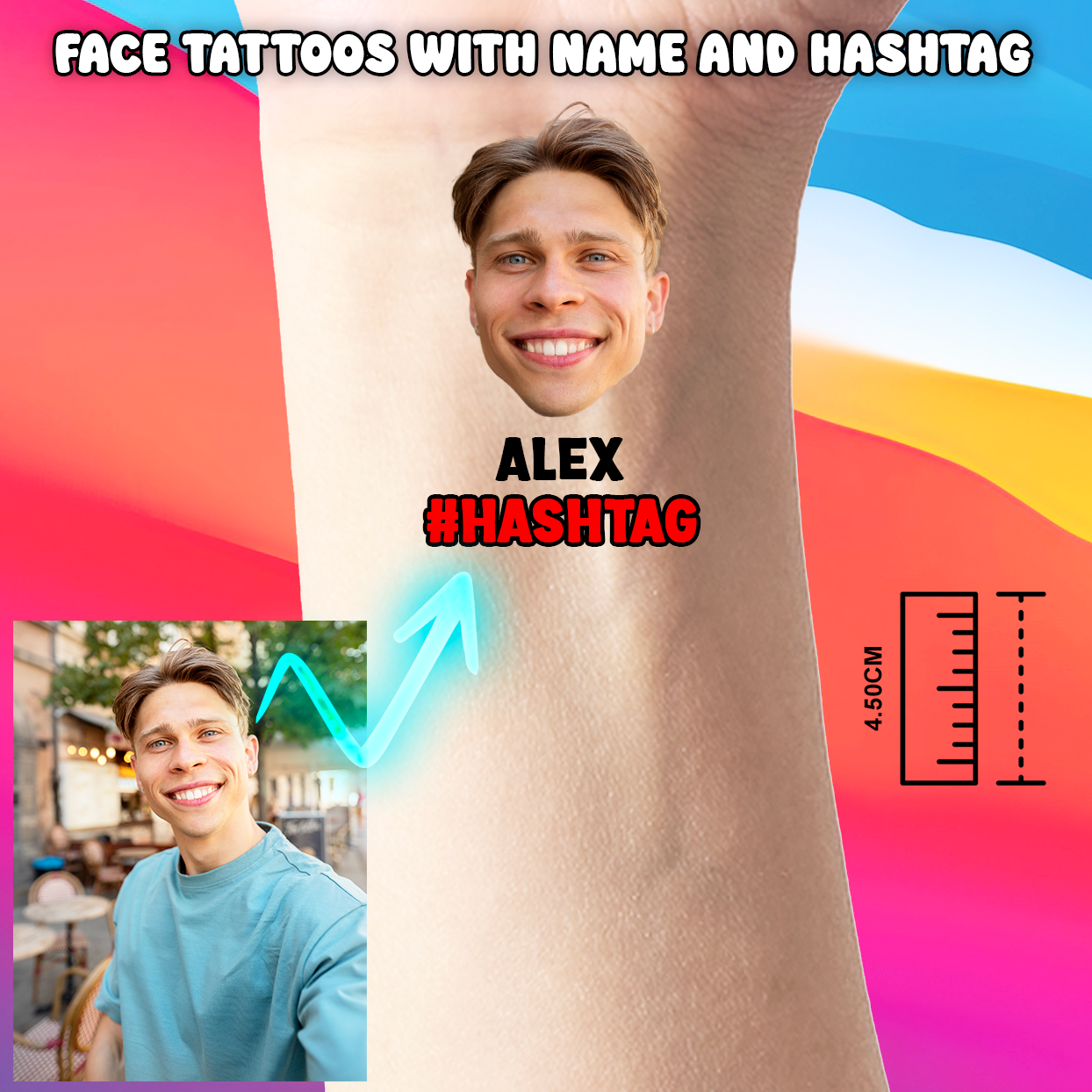 Tatouage Temporaire Personnalisé - Cadeaux de Fête Anniversaires et Jeux EVJF ou Mariage